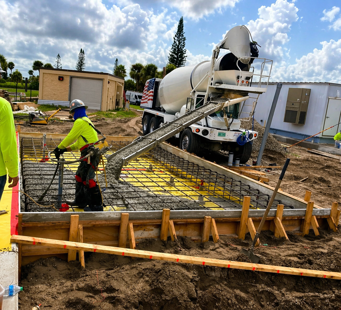 Atlantic Space Coast - Concrete pour at construction site